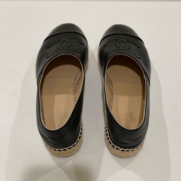 Chanel Black Leather Espadrilles 36 6 - Picture 2 of 8